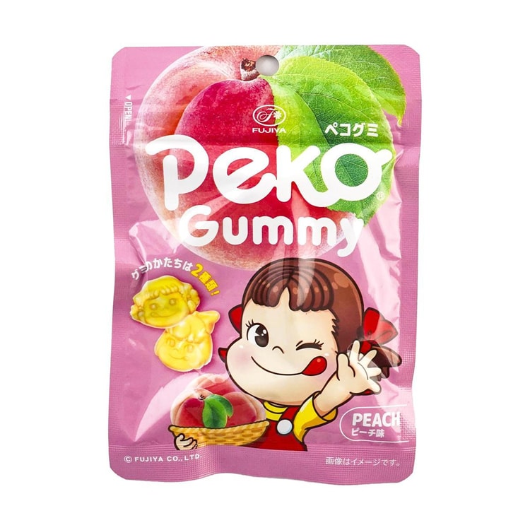 FUJIYA Peko Chan Peach Gummies - Japanese Soft Fruit Jelly Gummy