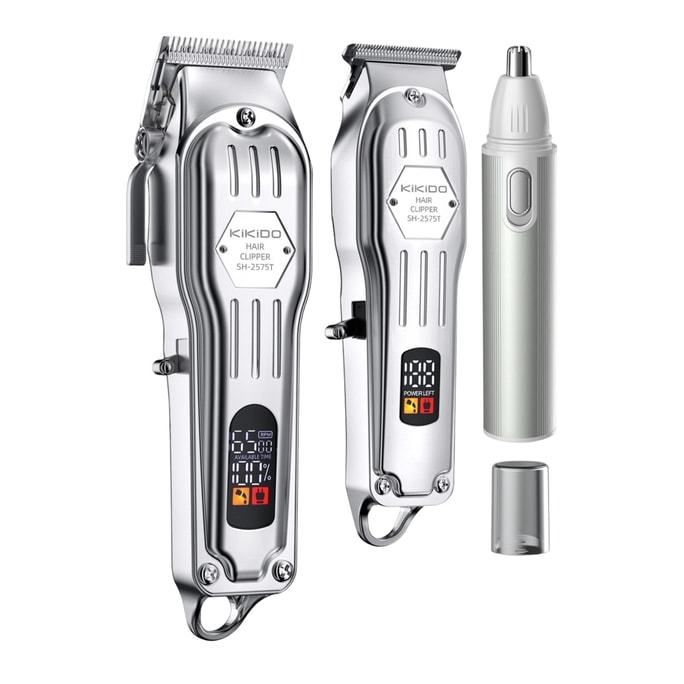 Retro Fade Electric Hair Clipper, Salon & Home Use, Fade Clipper + Carving Trimmer + Nose Hair Trimmer, 1 Set