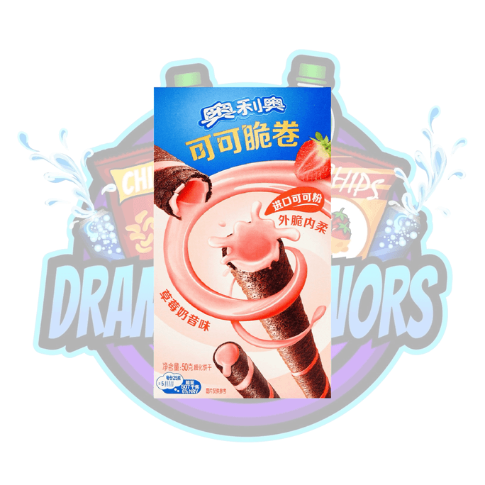 ココアウエハースロール ストロベリーミルクシェイク味 1.76 oz
