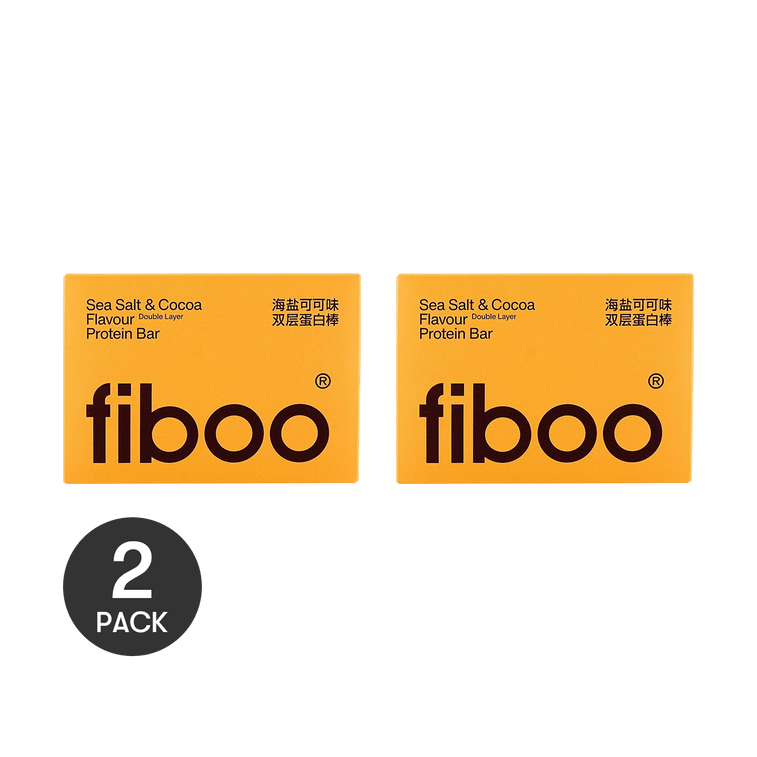 【限时买一赠一】FIBOO 高蛋白双层蛋白棒 饱腹零食 抗饿神器 25g*5根 #海盐可可味 100kcal/根 *2【2份超值装】 3