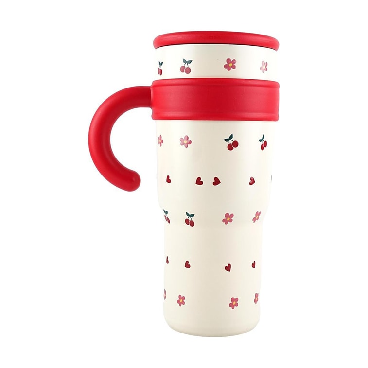 Co-marqué avec Cherry Maruko, Mega Straw Cup Ice Cup Grande Capacité Tasse Isolée avec Isolation en Acier Inoxydable 316 7