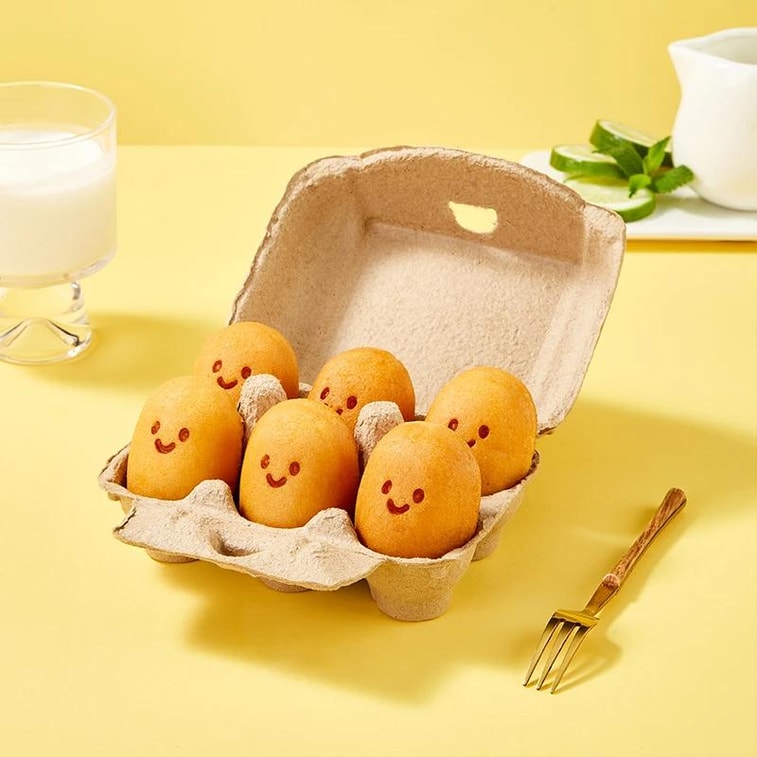 Gâteau coulant gaufre œuf souriant, 8,7 oz【Garniture onctueuse salade de jaune d'œuf】 3
