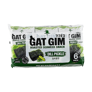 Roasted Seaweed Snack Dill Pickle Flavor 0.14oz*6 packs 【Tangy and Savory】【Crispy and Crunchy】
