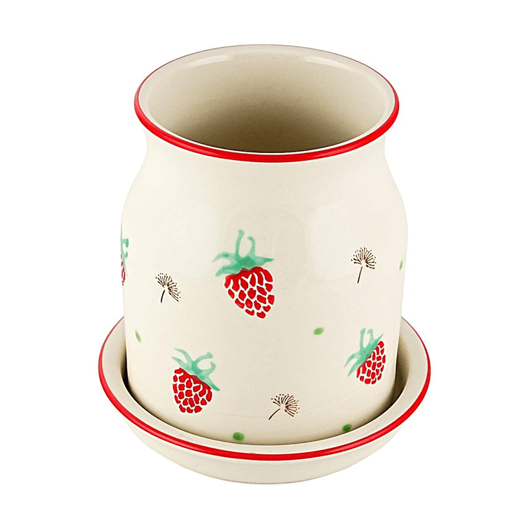 Sweet Strawberry Ceramic Chopstick Cage Kitchen Organizer 5.51×5.71IN 3