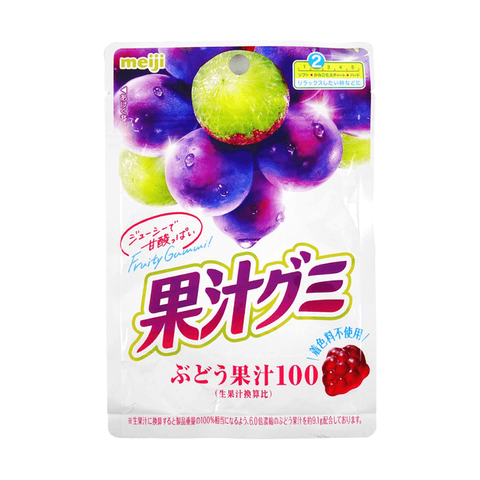 日本MEIJI明治  果汁软糖 葡萄味54g