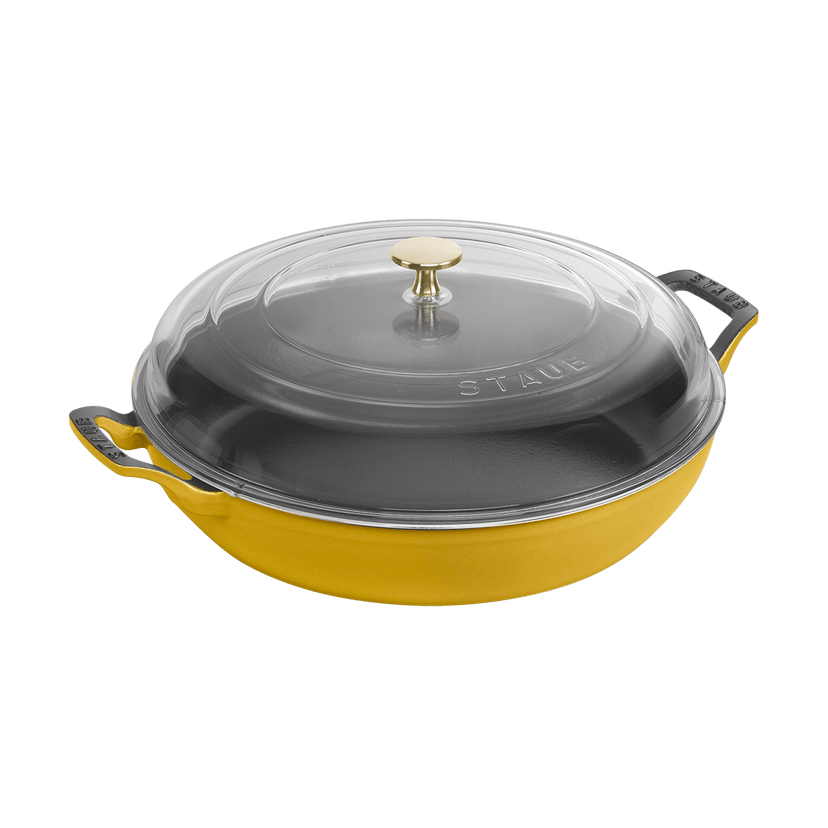 法國STAUB琺寶 琺瑯鍋燉鍋湯鍋 玻璃蓋 3.5QT 檸檬黃