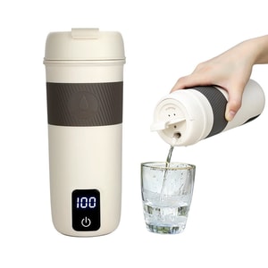 Portable Electric Water Cup 350ml – 4 Temperature Settings, Touchscreen. 316 Stainless Steel, Easy To Clean. 300W, Heats In 6 Mins. Leak-proof & Anti-scald. Compact For Travel & Bags.