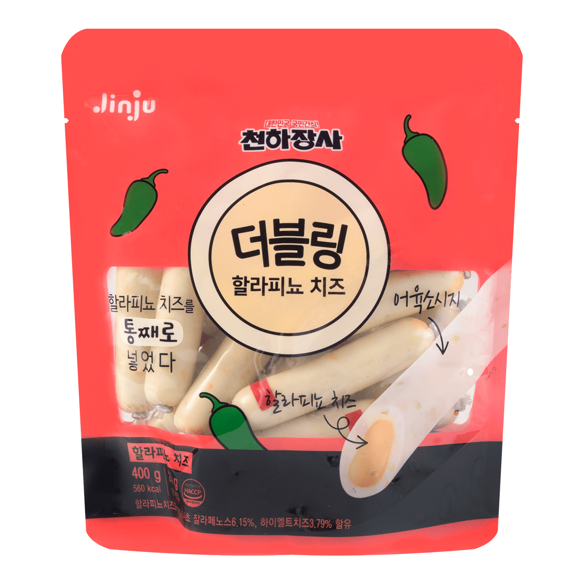 韩国大力天将多福迎夹心鳕鱼肠胡椒奶酪味400g怎么样