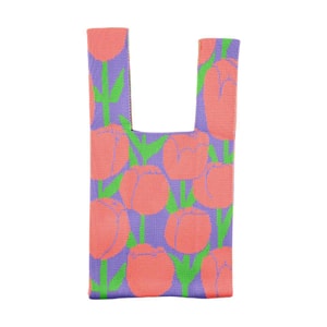 Knitted Bag, Full Bloom Tulip Pink