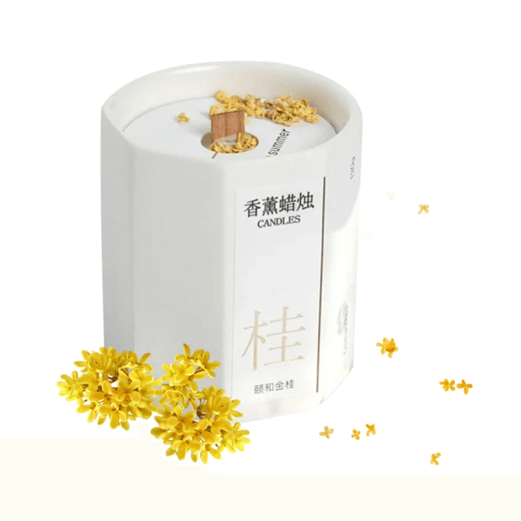 Shuiyue Qinhuai 室内用香り付きキャンドル キンモクセイの香り 100g 寝室や家庭用の長持ちする香り 女性へのニッチな高級低温ギフト 日本のクリスマス香り付きキャンドル [天然植物の香り、静けさをお楽しみください] 5