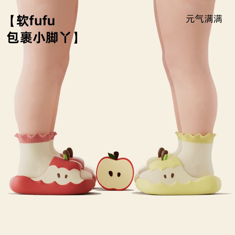 Thick Apple Shaped Slippers【3.5cm Higher】 Soled Creative Slippers Stylish Versatile Unisex Anti-slip Bathing Odor Proof Beach Slippers Summer Outdoor Slippers SIZE 38-39 Red Color 8