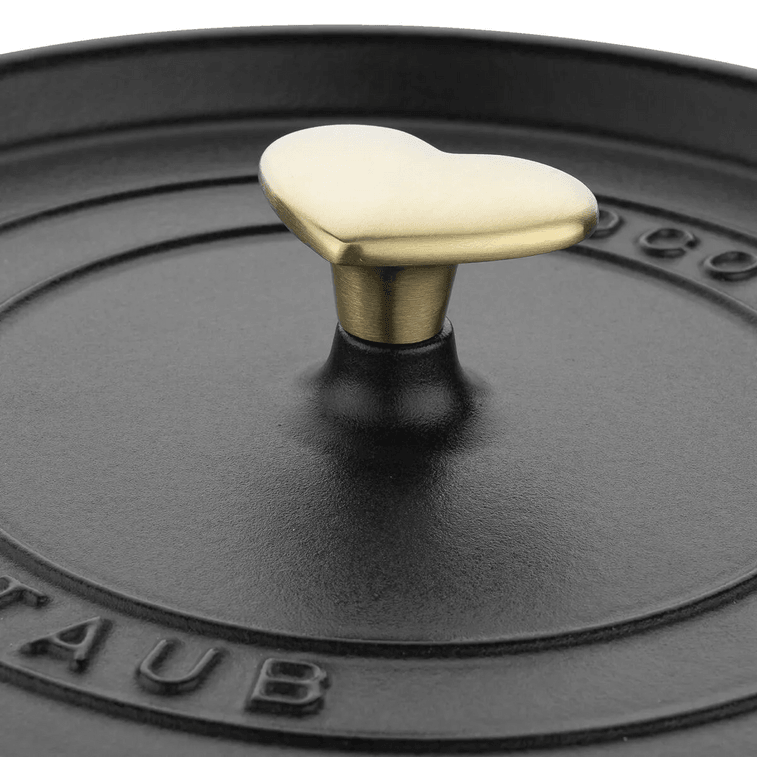 [Yami Exclusive] Round Dutch Oven Enamel-Coated Cast-Iron Citron 4QT×1 + Heart Shaped Knob Light Gold 1 pcs×1 6