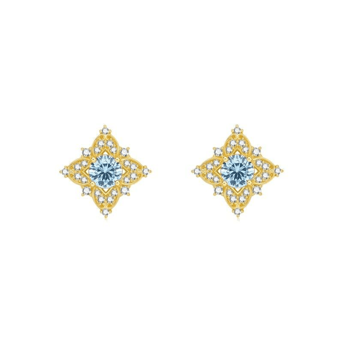 Saturday Fortune Women's Geometric Earrings Starry Blue Retro Design Goddess Day Gift For Girlfriend*1 piece