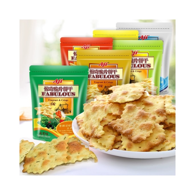 [중국 직배송] AJI 어메이징 크리스피 쿠키, 얇은 카라멜 와사비 맛, 스낵, 200g x 2봉지