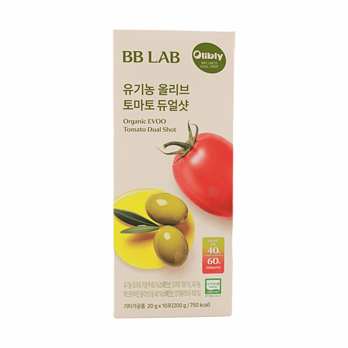 유기농 올리브 & 토마토 듀얼 샷 10개입 [스페인산 유기농 원료][냉압착 엑스트라 버진 올리브 오일]
