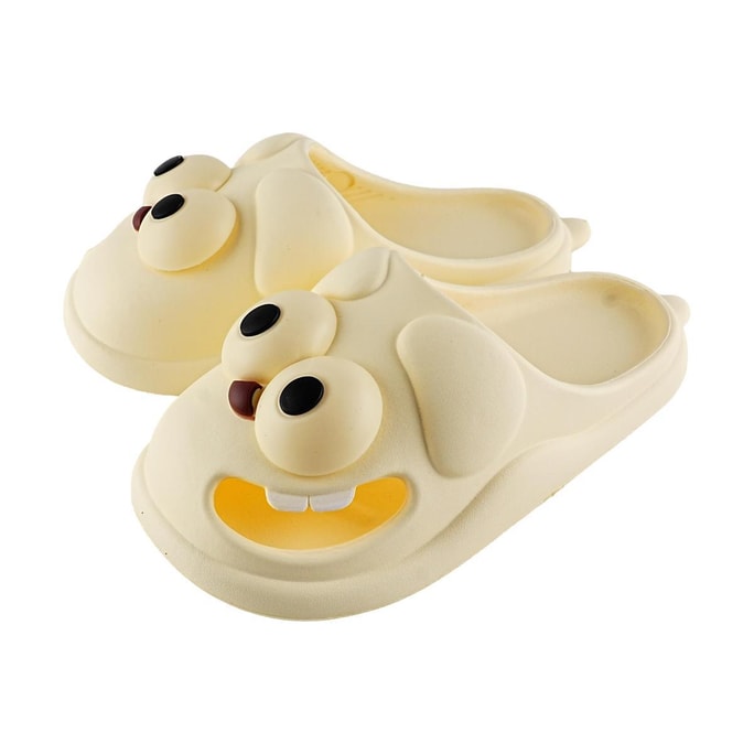 Big Eyes Slippers Home Shoes Bathroom Sandals Fits Size 40-41 White