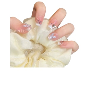 Pure handmade nail art high-quality finished cat's eye short nail patch butterfly wings XS10 pieces *1 box