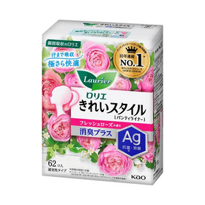 Laurier Kirei Style Fresh Rose Scent Deodorant Plus [62 pieces]