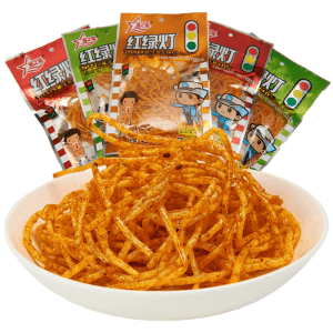 台湾 海霸王 中国直邮    红绿灯辣条儿时经典海之军红绿灯辣丝8090后童年怀小零食小卖铺 16g*5包