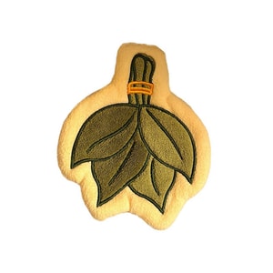 New Cute Pomelo Leaf-Shaped Hanging Thick Coral Fleece Hand Towel, Absorbent And Soft Bathroom Handkerchief 1 Piece