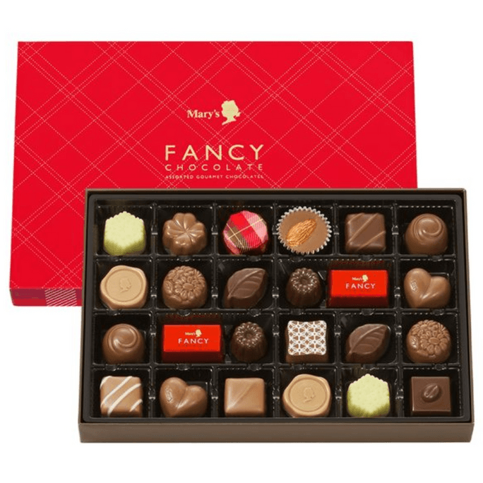 [일본에서 다이렉트 메일] 메리의 인기 초콜릿 선물상자 일반 포장 컬러풀 초콜릿 설날 발렌타인데이 선물 선택 24개입