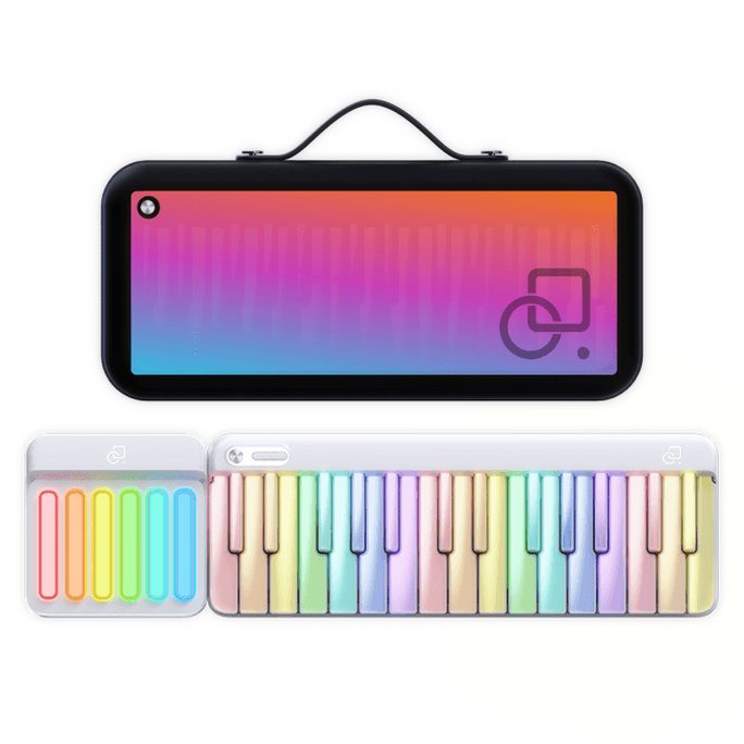 PopuPiano 음악 코드 스마트 휴대용 학습 전자 키보드 피아노 키보드 Xiaomi 생태 체인 다채로운 흰색 빛 만남 피아노 가방 [캐나다에서 직접 배송]