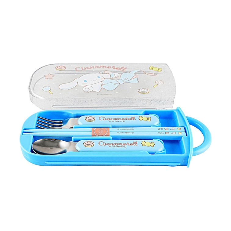 日本SKATER斯凯达 玉桂狗餐具三件套 儿童便携卡通餐具套装 丝带蓝 6
