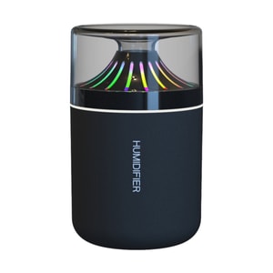 Mini Humidifier Car Home Use Silent Spray LED Light Black 1Set
