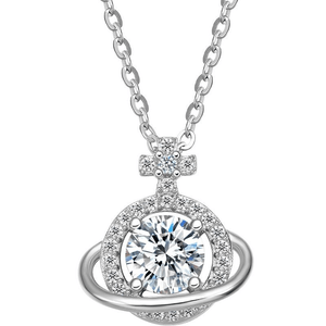 [중국 직배송] 차우 샹상 S925 스털링 실버 행성 펜던트 목걸이 (여성용, 디자이너 럭셔리 쇄골 체인, 여자친구 선물용) *1개