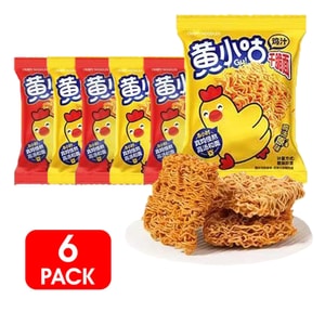 黄小鼓鶏湯パリパリ麺 - 鶏湯本来の風味とスパイシーな風味をブレンドした、満足感のあるスナック。22g×6袋。[パリパリとした食感で、美味しく、脂っこくない] [一口ごとに濃厚な鶏湯の風味が広がります]