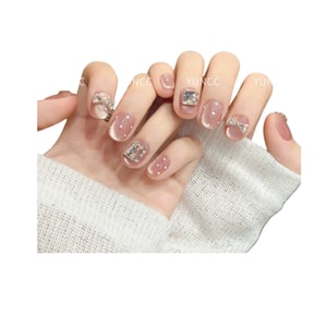 【中国直邮】 云皙 纯手工美甲高级感成品猫眼短款指甲贴片冰晶蝶语XS10片*1盒