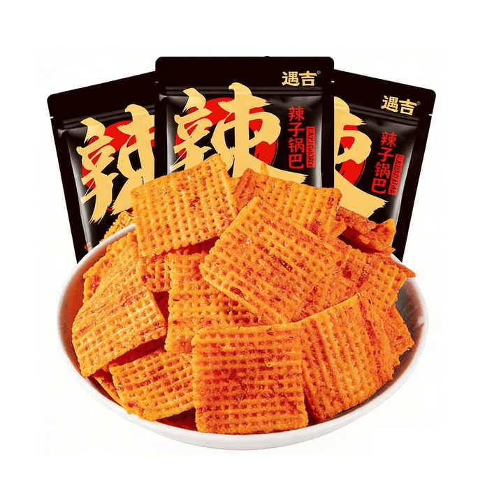 Spicy Crispy Rice, Spicy Rice Crust, Potato Chips, French Fries, Puff Snacks 88g*1 Bag [Nostalgic Childhood] Crispy and Satisfying