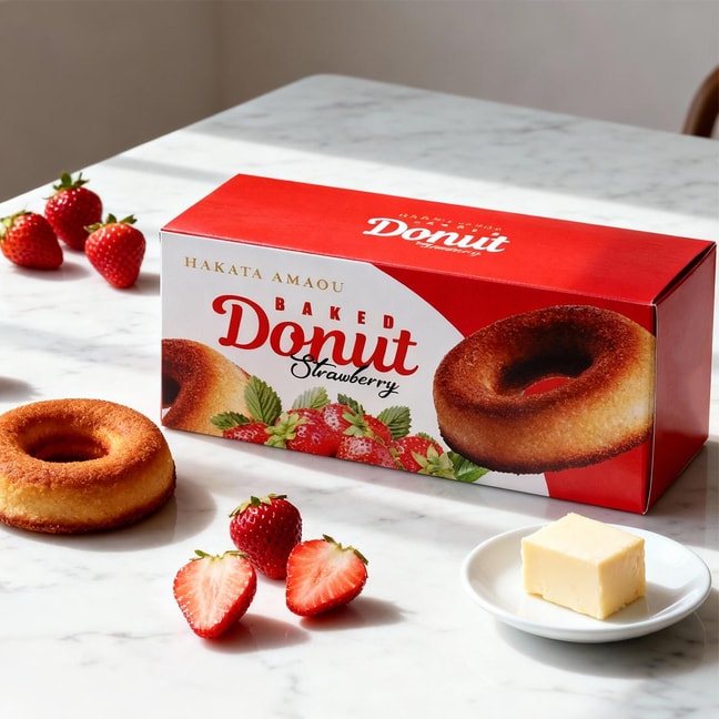 Baked Doughnut Strawberry 6pcs 8.45 oz [Dessert Gift Set]