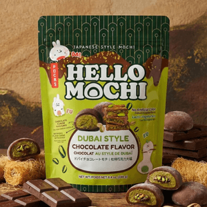 Hello Mochi Dubai Style Chocolate Flavor 8.4 oz 【Lava Filled】【Soft & Chewy】【Japanese Dessert】