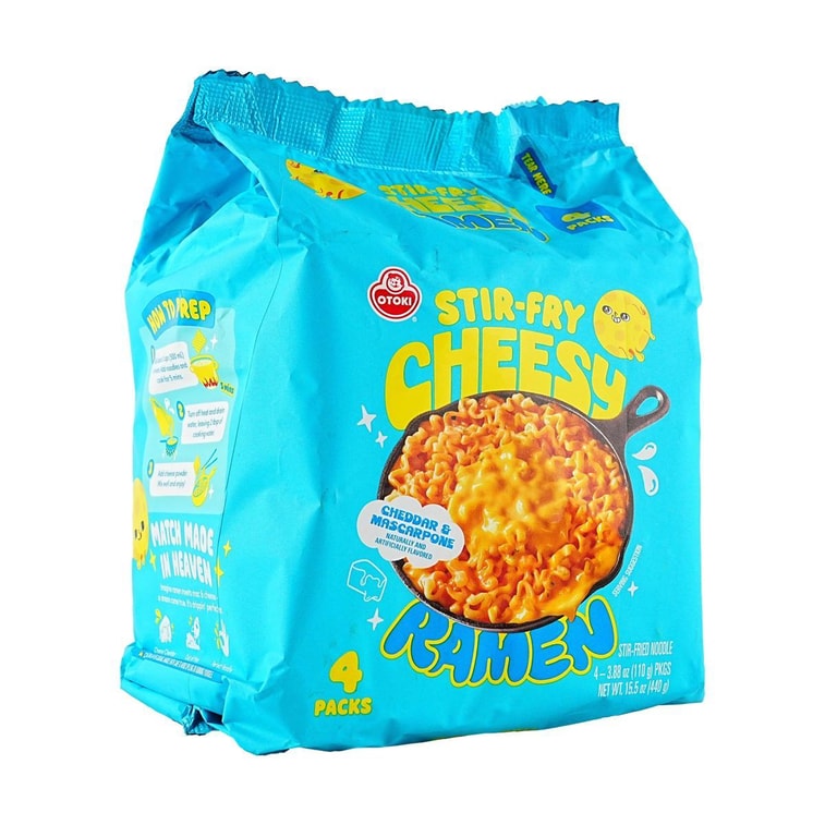 【2 Flavors Value Combo】Cheesy Ramen , Cheddar & Mascarpone Flavor, 15.5 oz*2 &Cheesy Ramen, Cheddar Flavor, 15.7 oz *2 6