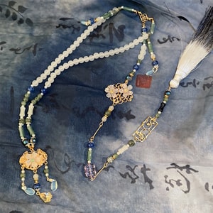 New Chinese Style Hanfu Long Tassel Necklace Accessories Yulou Song Yingluo F