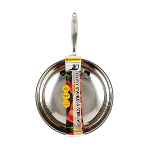 炊大皇 三层钢炒锅 无涂层健康爆炒家用炒锅 加厚复合钢电磁炉燃气灶通用 30cm