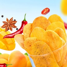 두껍게 썬 말린 망고, 오리지널+소금과 후추+매운 맛, 17.6온스