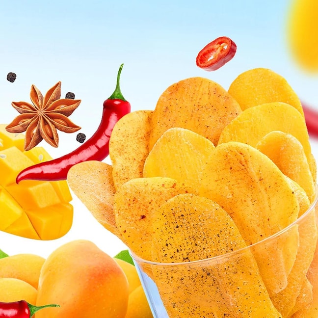 Thick-Cut Dried Mango, Original+Salt And Pepper+Spicy Flavor, 17.6 oz