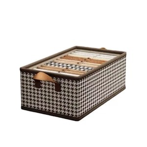  Clothes storage box wardrobe layered sorting box clothes pants fabric cotton and linen folding storage box large size 1