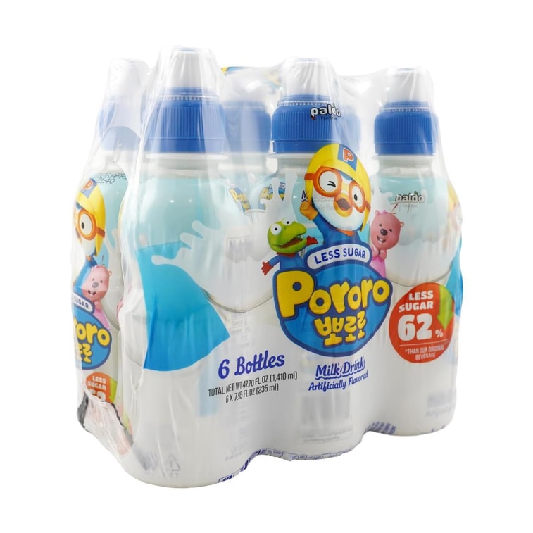 韩国PALDO八道 PORORO啵乐乐低糖果汁饮料 儿童饮品 牛奶味 235ml*6瓶 3