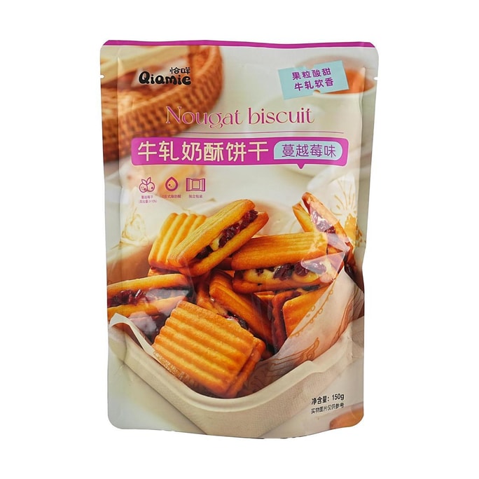 恰咩 牛轧奶酥饼干 蔓越莓味 150g