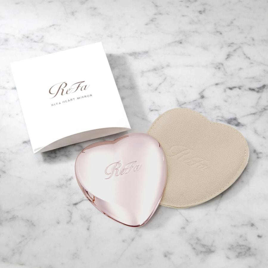 [Expédition directe du Japon] Japon REFA Miroir de maquillage en forme de cœur, petit miroir portable pour le maquillage, couleur or rose, 1 pièce