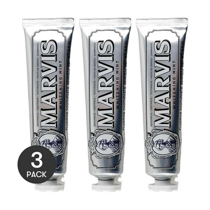 MARVIS瑪爾仕 薄荷牙膏 勁爽煥新口腔 低泡柔和型 唇齒留香潔淨 85ml #雪山亮白 沁涼感薄荷香 *3【3份超值裝】