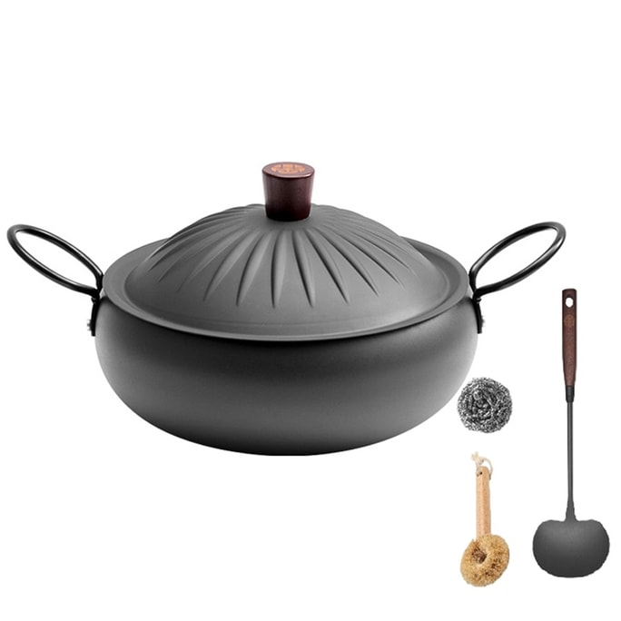 王元吉 ⚡半額クリアランス⚡🍄かわいいキノコスペアリブ無料🍄 【大腹鍋、深宇宙魔法】両手持ち大腹鍋、26cm、ドーム型鉄蓋、広い調理スペース、ガスコンロ/IHクッキングヒーター対応