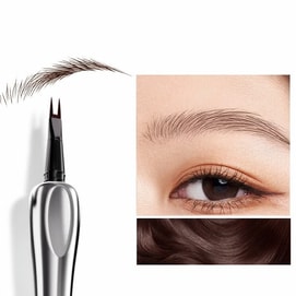  三資堂 二叉眉筆 防水汗持久不脫色 根根分明極細野眉下睫毛 02迷灰棕【百搭不挑皮】