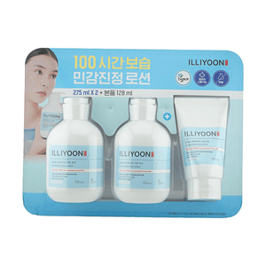 韓國ILLIYOON一理潤 神經醯胺舒緩乳液套裝 275ml*2+128ml 【深層補水】【溫和修護】【敏感肌適用】