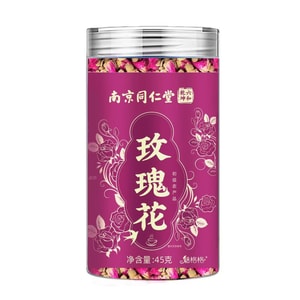 난징 통런탕 장미꽃차 특급 대형 꽃잎 엄선 중瓣 장미꽃 첫 수확 새 꽃 송이송이 통통 안토시아닌 유황 훈증 거부 건조 꽃차 스타벅스 커피 대용 저온 건조 감정 완화 혈액 순환 촉진 여성 건강 선물 45g