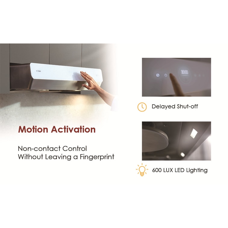 Pixie Air UQG3002 30 in. Convertible Under the Cabinet Range Hood in Off-White with Capture-Shield Technology 12