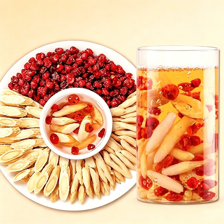 【Canada Direct Mail】 Sifanda Astragalus Ophiopogon Schisandra Tea 100g (5g x 20 bags) Replenish Qi Nourish Yin Relieve Dry Mouth Night Sweats Fatigue Weakness Excessive Sweating Essential Fluid-Generating Tea Nourish Yin Improve Dry Mouth Frequent Sweating Mental Fatigue Conditioning Tea 6